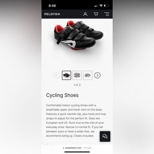 Women’s peloton shoe size 6. Never worn, in box, missed return window.